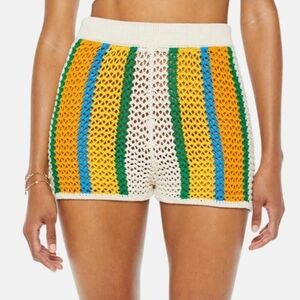 NWT High Waisted Blissful Booty Shorts Crochet Amber Waves Coverup Size L